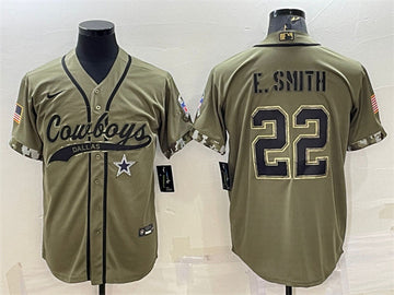 Emmitt Smith Dallas Cowboys olive Salute To Service jersey