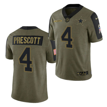Dak Prescot Dallas Cowboys olive Salute To Service jersey