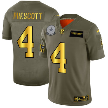 Dak Prescott Dallas Cowboys olive Salute To Service jersey