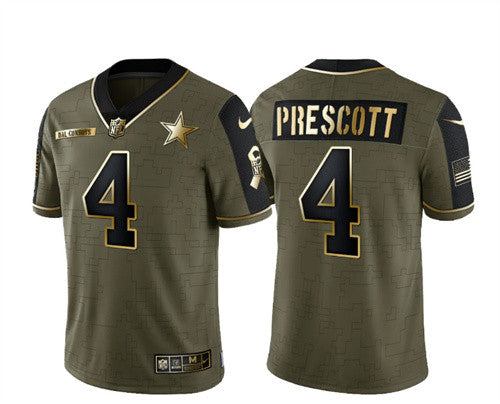 Dak Prescott Dallas Cowboys olive Salute To Service jersey
