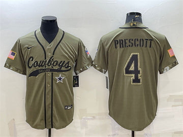 Dak Prescott Dallas Cowboys olive Salute To Service jersey