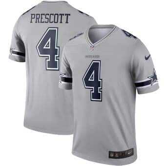 Dak Prescott Dallas Cowboys gray Inverted Legend jersey