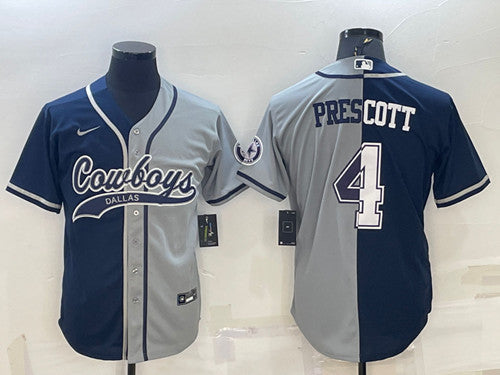 Dak Prescott Dallas Cowboys navy Split jersey