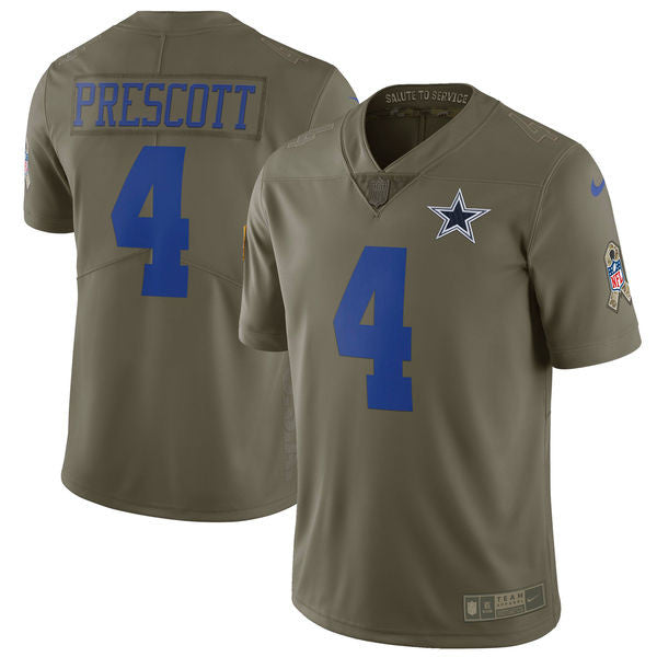 Dak Prescott Dallas Cowboys olive Salute To Service jersey