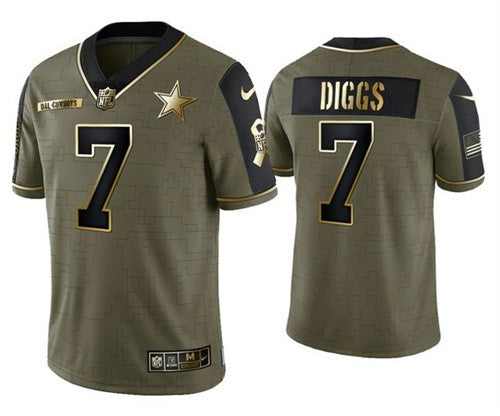 Trevon Diggs Dallas Cowboys olive Salute To Service jersey