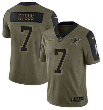 Trevon Diggs Dallas Cowboys olive Salute To Service jersey