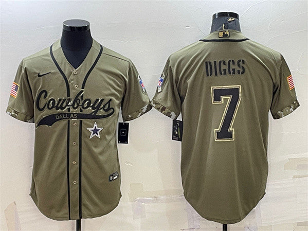 Trevon Diggs Dallas Cowboys olive Salute To Service jersey