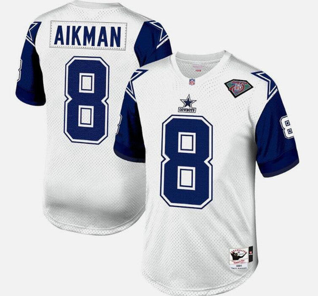 Troy Aikman Dallas Cowboys white Throwback jersey