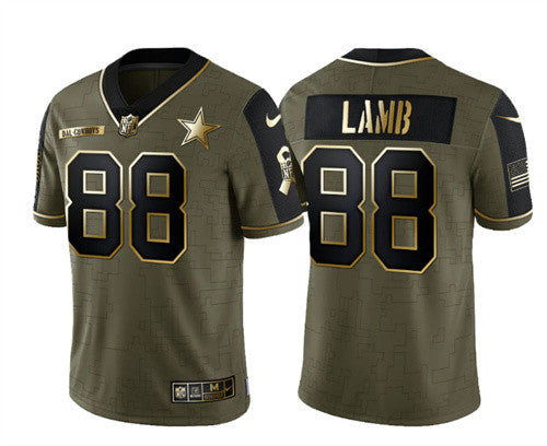 CeeDee Lamb Dallas Cowboys olive Salute To Service jersey
