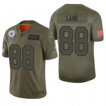 CeeDee Lamb Dallas Cowboys olive Salute To Service jersey