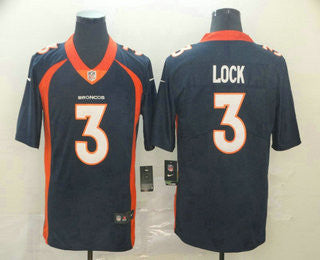 Drew Lock Denver Broncos navy Vapor jersey