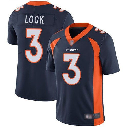 Drew Lock Denver Broncos navy Vapor jersey
