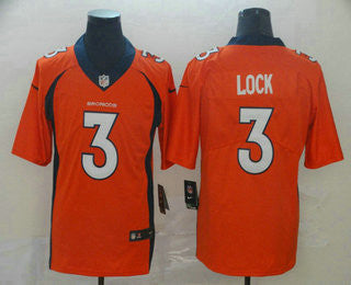 Drew Lock Denver Broncos orange Vapor jersey