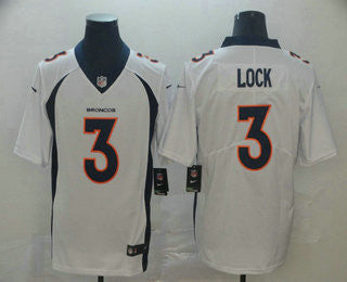 Drew Lock Denver Broncos white Vapor jersey