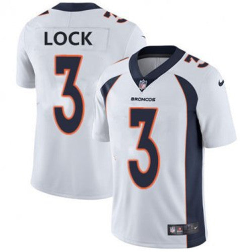 Drew Lock Denver Broncos white Vapor jersey