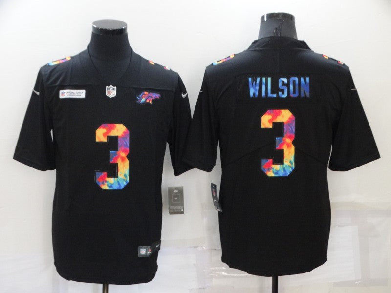 Russell Wilson Multi-Color Denver Broncos black Vapor jersey