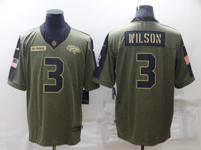 Russell Wilson Denver Broncos olive Salute To Service jersey