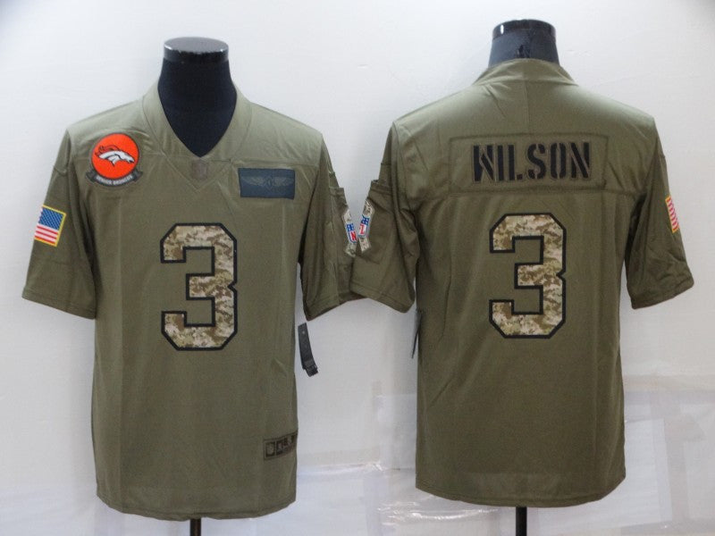 Russell Wilson Denver Broncos olive Salute To Service jersey
