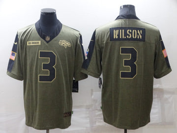 Russell Wilson Denver Broncos olive Salute To Service jersey