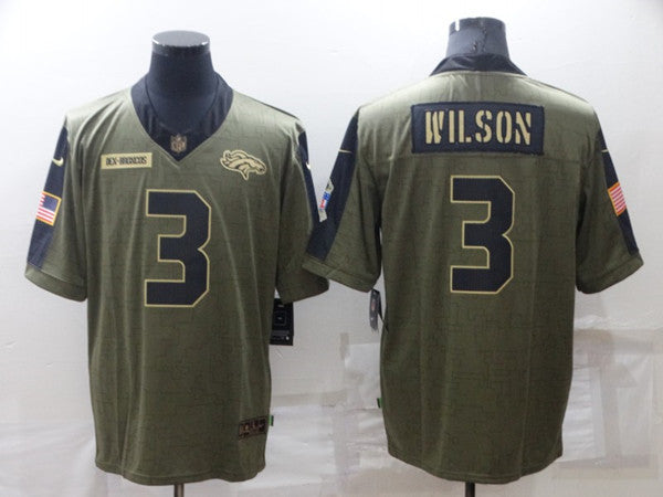 Russell Wilson Denver Broncos olive Salute To Service jersey