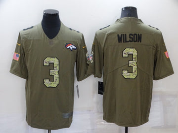 Russell Wilson Denver Broncos olive Salute To Service jersey