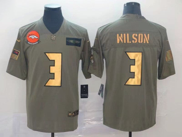 Russell Wilson Denver Broncos olive Salute To Service jersey