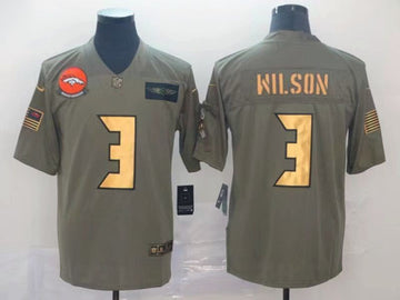 Russell Wilson Denver Broncos olive Salute To Service jersey