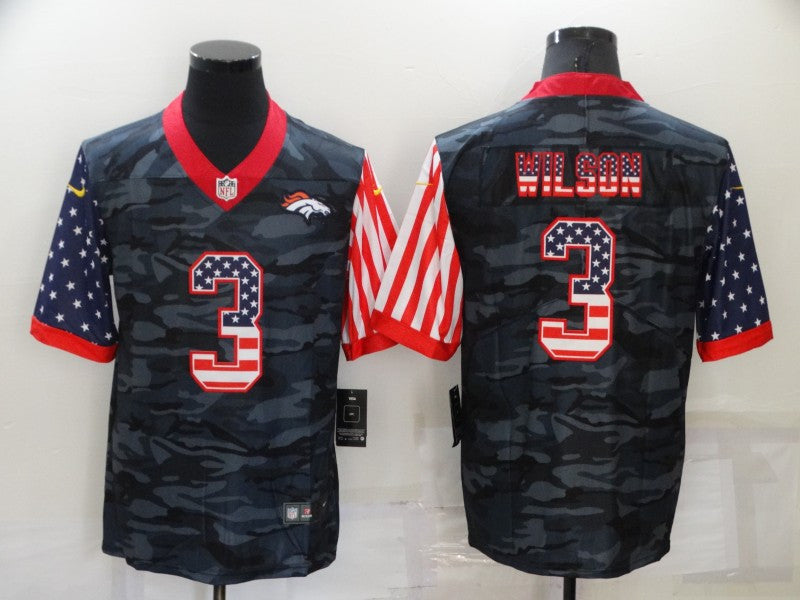 Russell Wilson USA Denver Broncos camo Salute To Service jersey