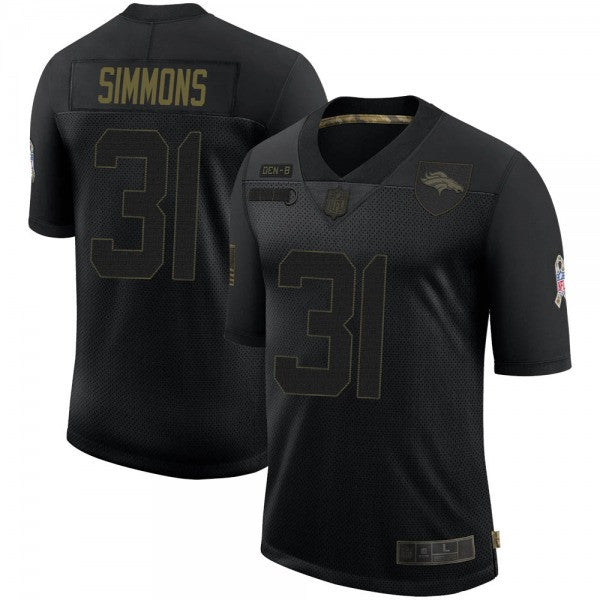 Justin Simmons Denver Broncos black Salute To Service jersey