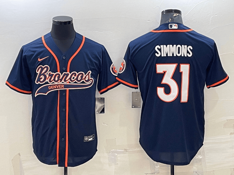 Justin Simmons Denver Broncos navy jersey