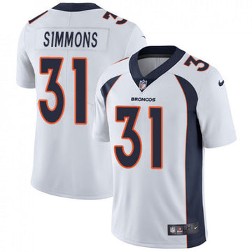 Justin Simmons Denver Broncos white Vapor jersey
