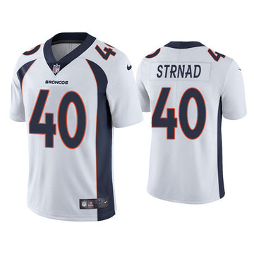 Justin Strnad Denver Broncos white Vapor jersey