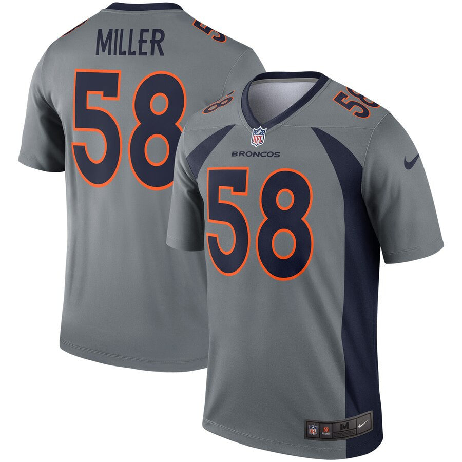 Von Miller Denver Broncos gray Inverted Legend jersey