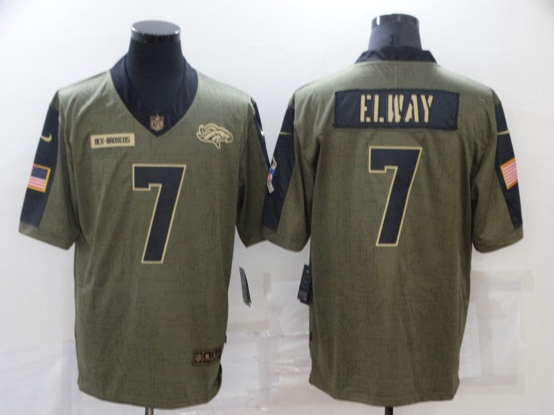 John Elway Denver Broncos olive Salute To Service jersey