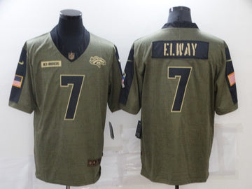 John Elway Denver Broncos olive Salute To Service jersey