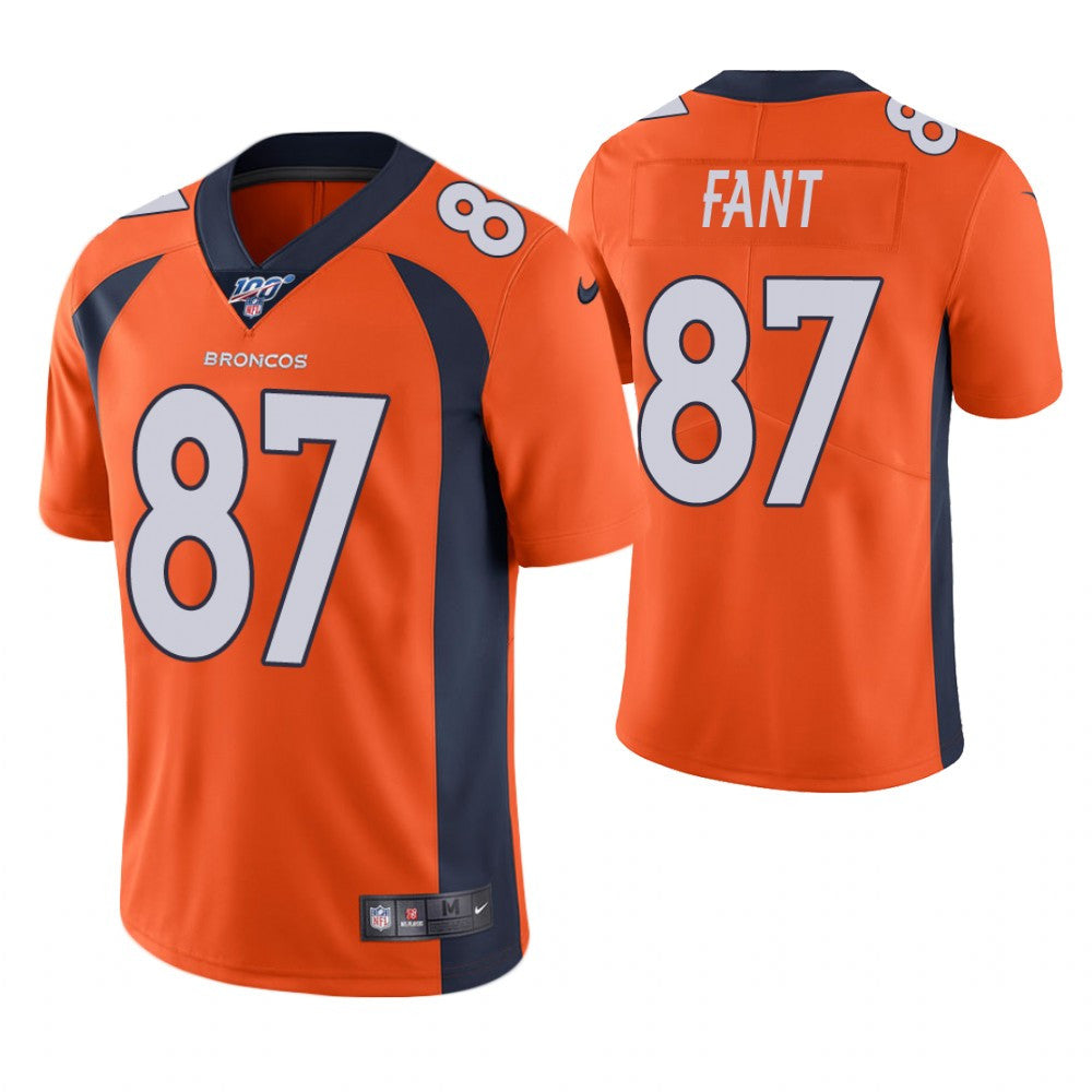 Noah Fant Denver Broncos orange Vapor jersey