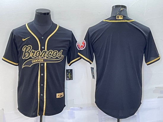 Blank Black Denver Broncos gold jersey