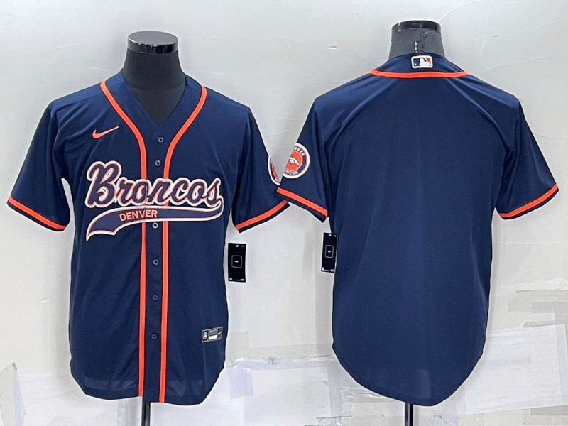Blank Nvay Denver Broncos blue jersey