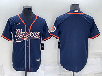 Blank Nvay Denver Broncos blue jersey