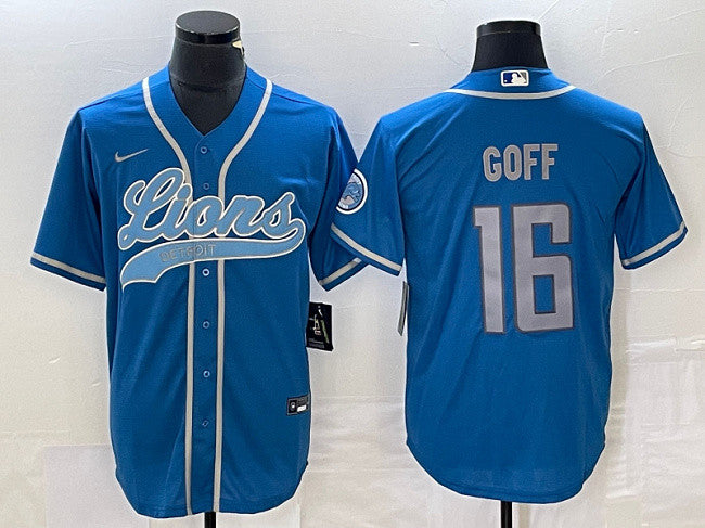 Jared Goff Detroit Lions blue jersey