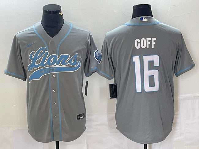 Jared Goff Detroit Lions gray jersey