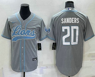 Barry Sanders Detroit Lions grey jersey