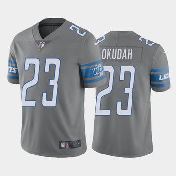 Jeff Okudah Detroit Lions grey Vapor jersey