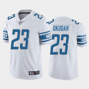 Jeff Okudah Detroit Lions white Vapor jersey