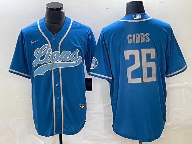 Jahmyr Gibbs Detroit Lions blue jersey