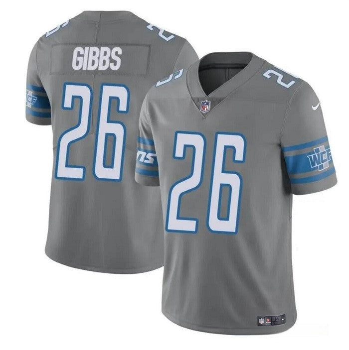 Jahmyr Gibbs Detroit Lions gray Vapor jersey