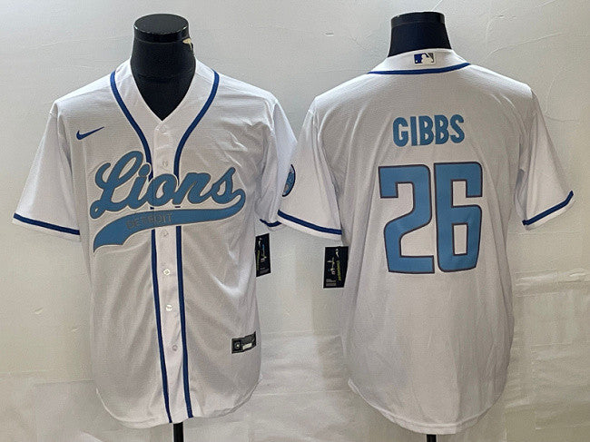 Jahmyr Gibbs Detroit Lions white jersey