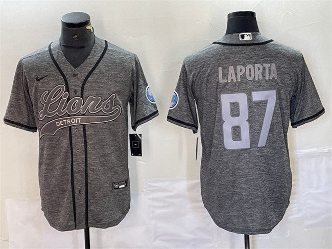 Sam LaPorta Detroit Lions gray jersey