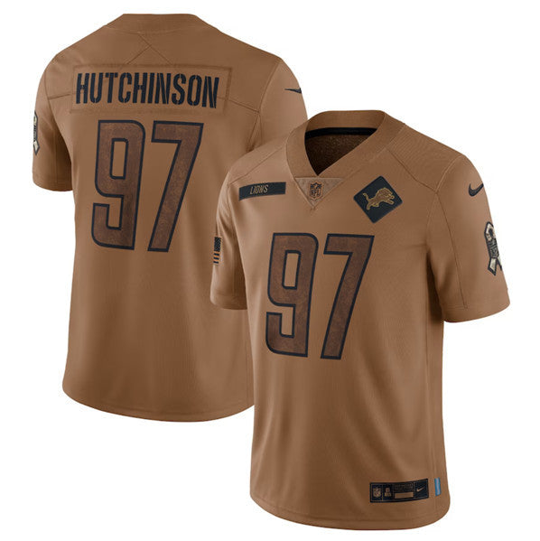 Aidan Hutchinson Detroit Lions brown Salute To Service jersey