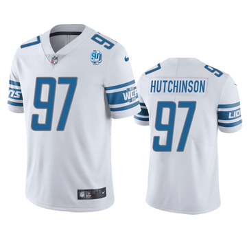 Aidan Hutchinson Detroit Lions white Vapor jersey